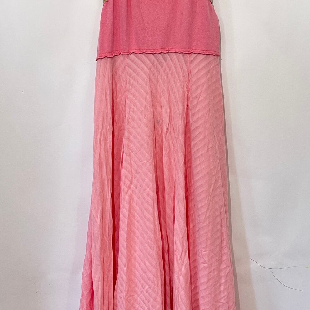 Free People Surfs Up Maxi Dress Womens Large Flamingo Pink Halter Open Back NWT - Picture 5 of 16